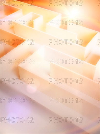 View of white maze in bright light.