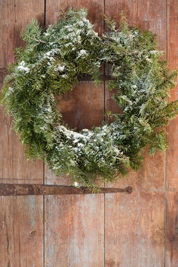 Christmas wreath on door