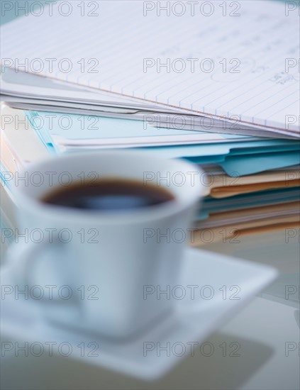 Close-up of coffee and paper material