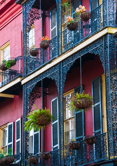 Low angle view of ornate balcony