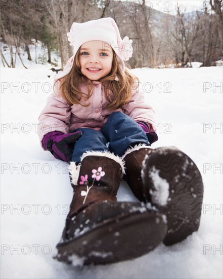 Portrait of Girl (2-3) toothy smiling to camera