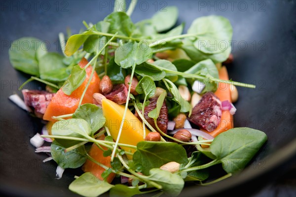 Close up of multicolored healthy salad