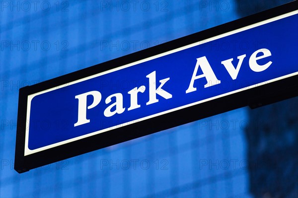 Detail of Park Avenue sign. New York City, New York.