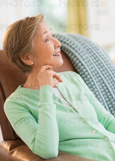 Portrait of senior woman at home.