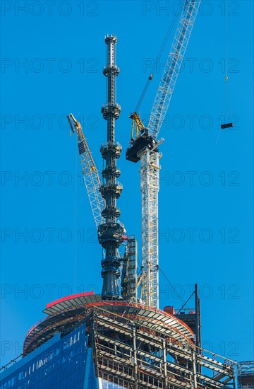 Crane on construction site of New World Trade Center. New York City, New York.