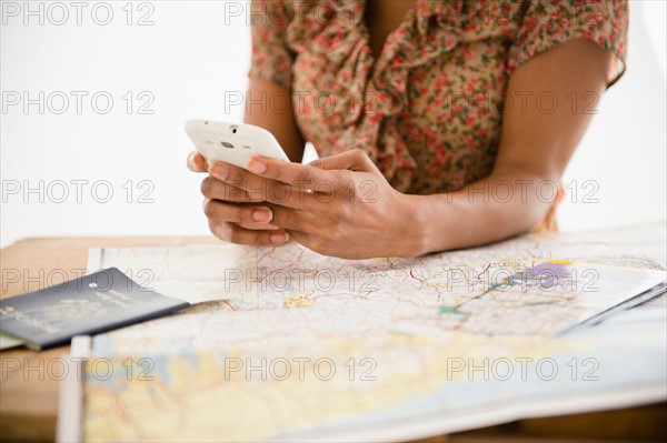 Woman planning trip