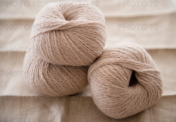 Studio Shot of balls of wool