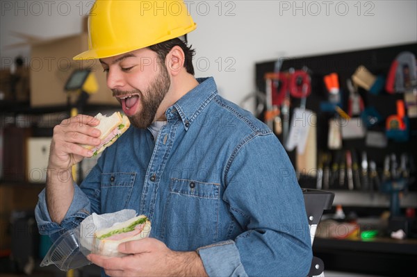 Portrait of manual worker taking break