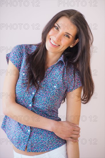 Studio Shot of smiling woman