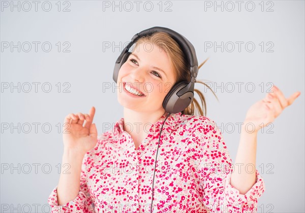 Portrait of woman in headphones