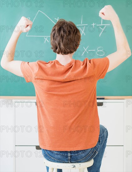 Teenage boy (14-15) in classroom