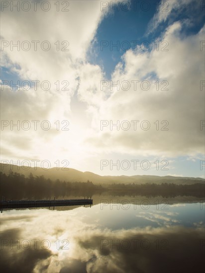 Landscape with sky reflected in water