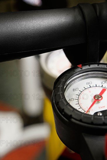 Close up of pressure gauge