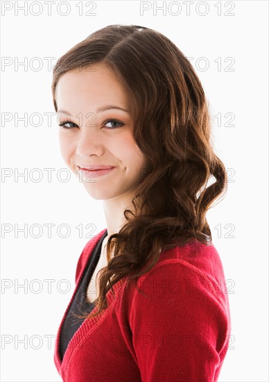 Portrait of smiling girl (12-13)