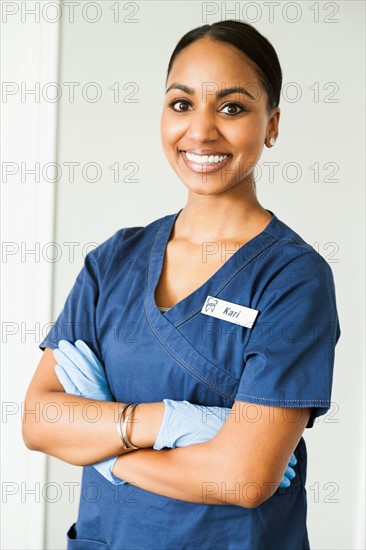 Portrait of smiling female nurse