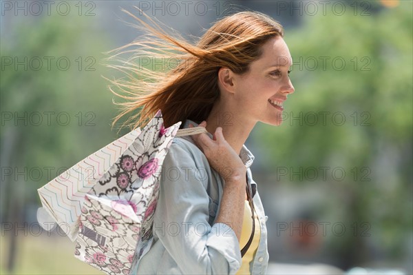 Woman with shopping bags.