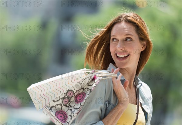 Woman with shopping bags.