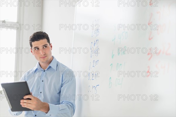 Businessman giving presentation.