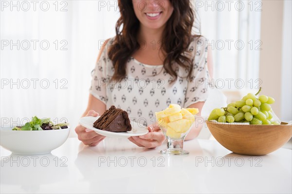 Young woman choosing food