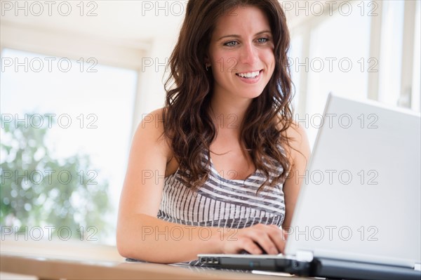 Woman using laptop