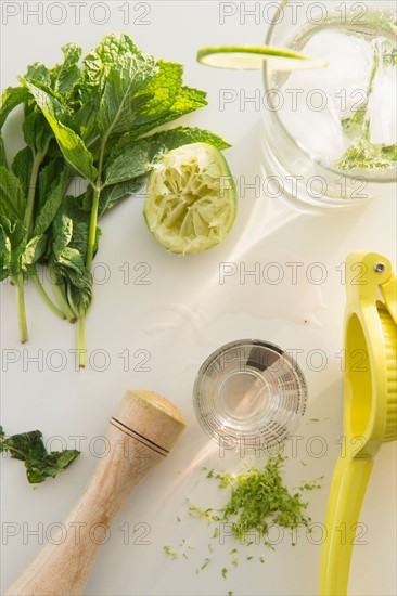 Studio Shot of cocktail preparation