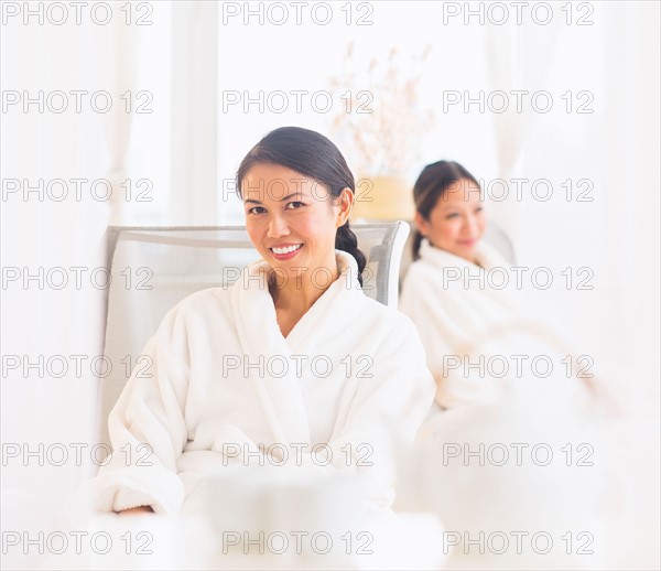 Portrait of two women in spa