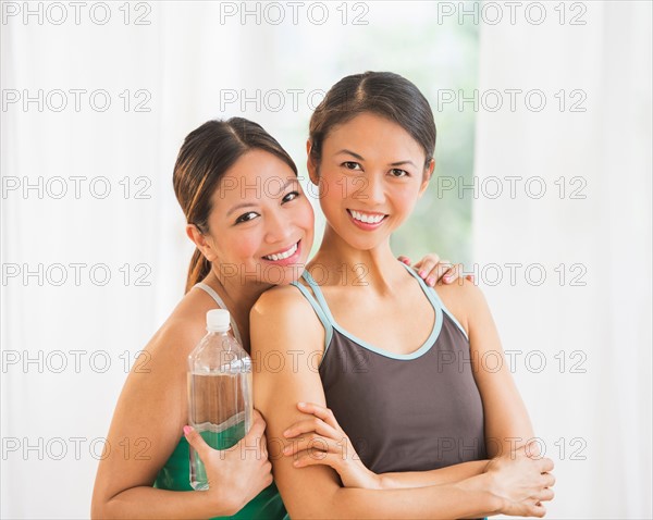 Portrait of two women on yoga class