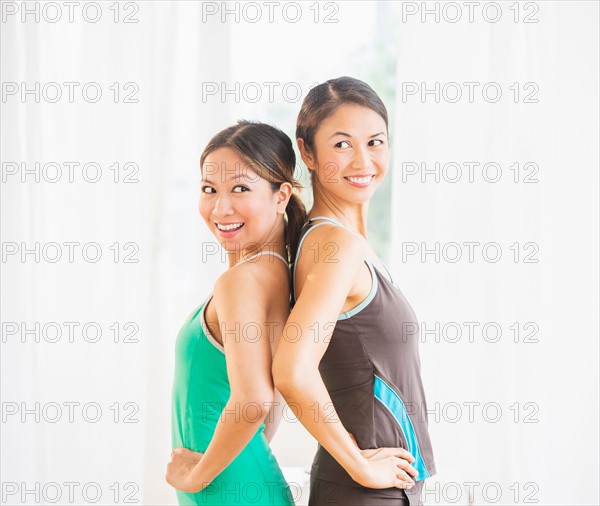 Portrait of two women on yoga class