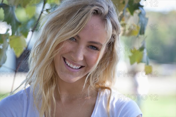 Woman posing outdoors