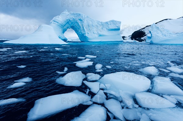 Ice floe floating on water