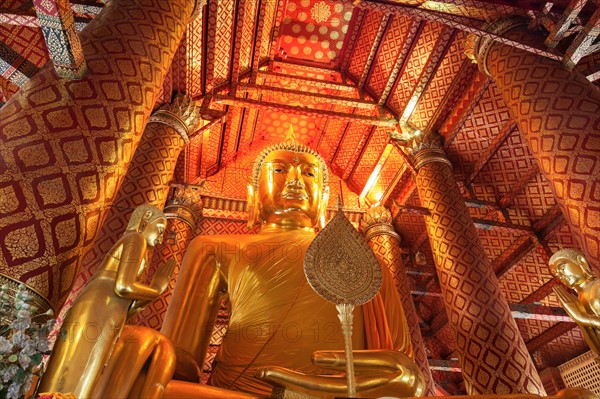 Interior view of temple with Budda statue