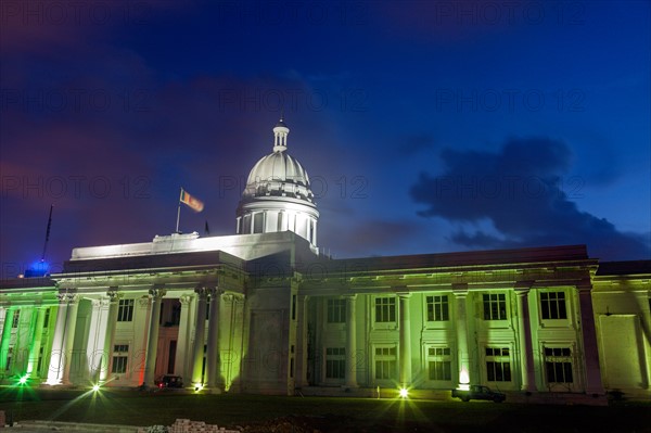 Illuminated town hall