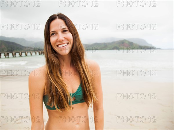 Portrait of young woman in swimsuit