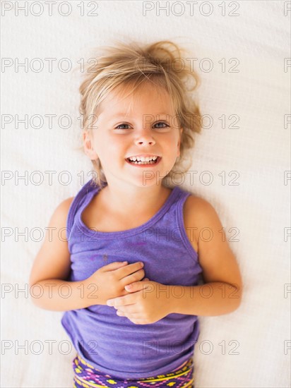 Portrait of girl (2-3) laughing