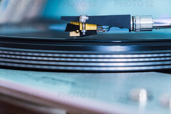 Close-up of turntable.