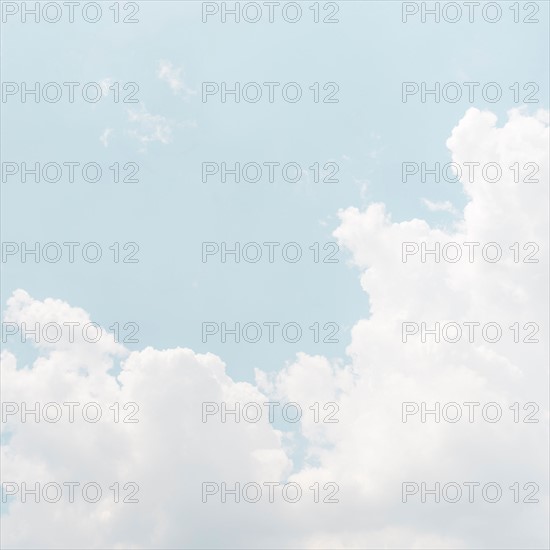 Sky with puffy clouds.