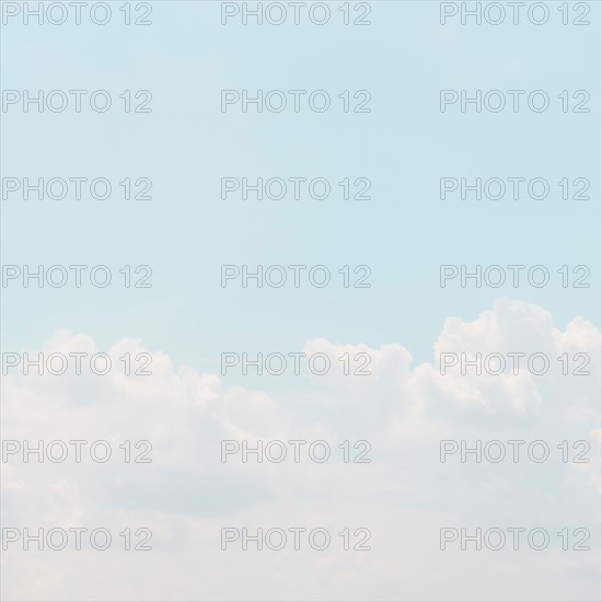 Sky with puffy clouds.