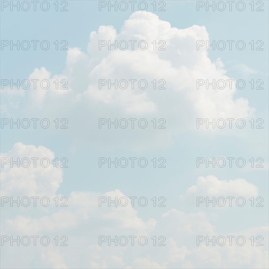 Sky with puffy clouds.