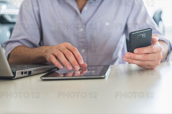 Man using technology in office.