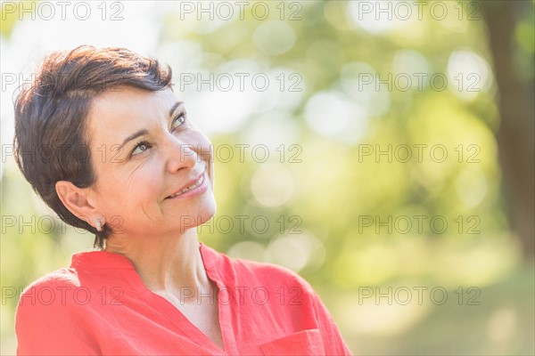 Portrait of happy mature woman smiling.