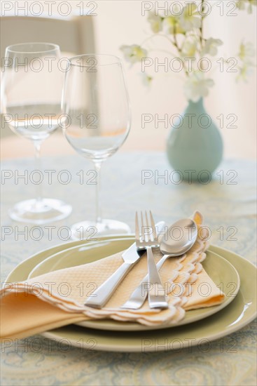 Close up of place setting.