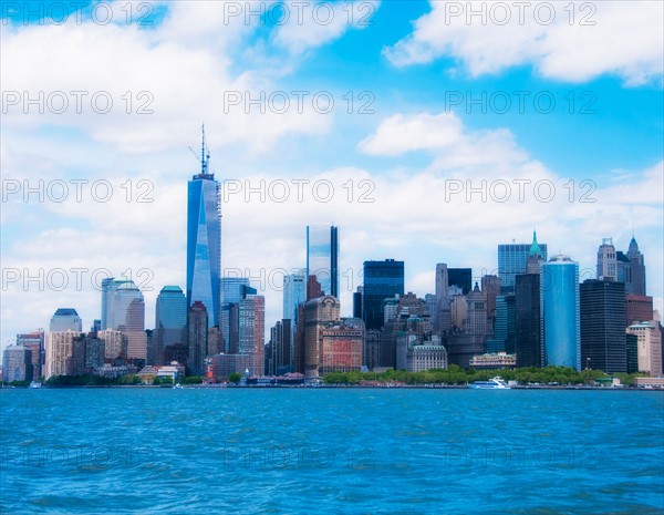 Cityscape with Manhattan and Freedom Tower