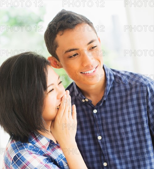 View of young couple smiling