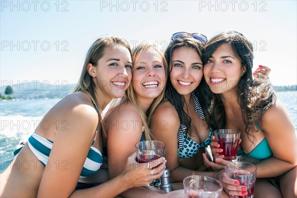 Portrait of young beautiful women smiling