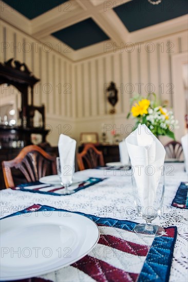 Close-up of table in dining room