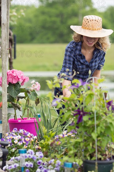 Young woman gardening