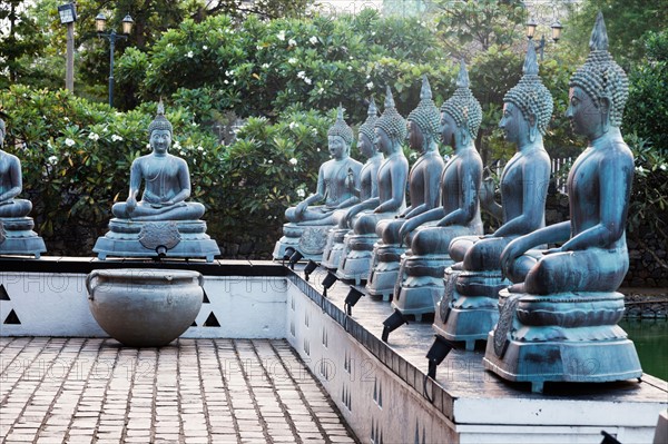 Buddha statues in Gangaramaya Temple