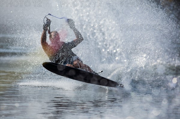 Man waterskiing