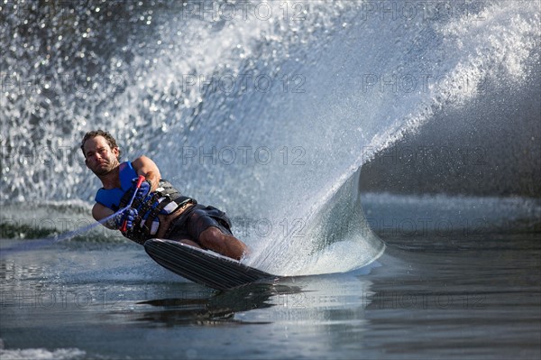 Man waterskiing