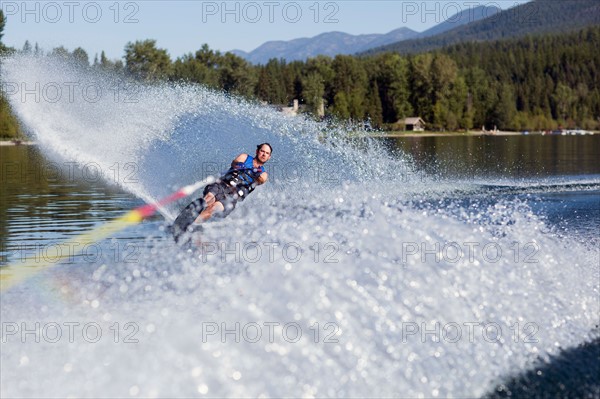 Man waterskiing